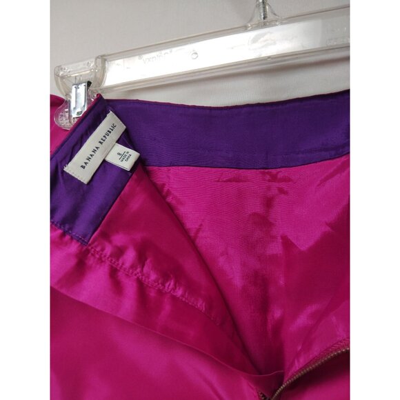 Banana Republic Womens Fuchsia Taffeta Skirt Size 8 - Picture 5 of 9